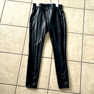 Loft fake leather black leggings. XS